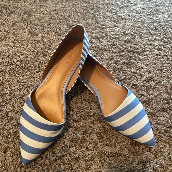 J. Crew Shoes - J.Crew blue and white stripe flats
